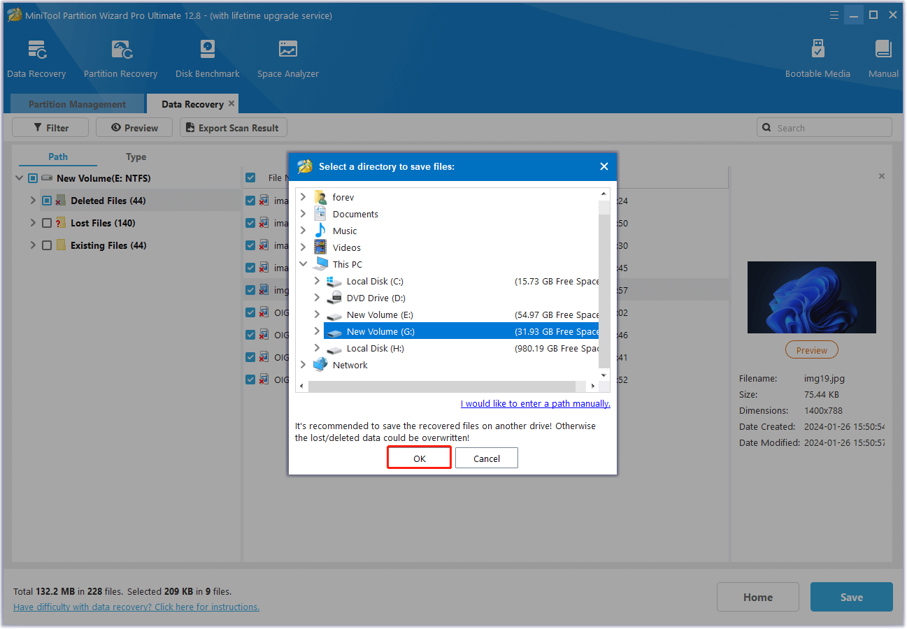 select a directory to save needed files