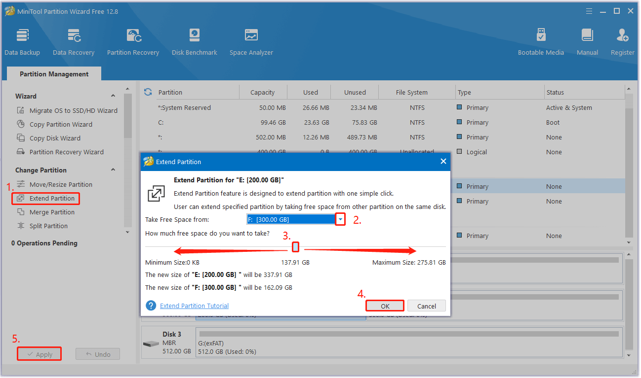 use the Extend Partition feature