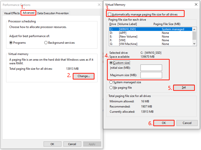 increase Windows Virtual memory