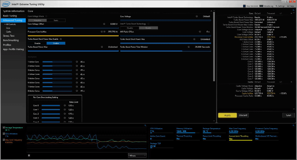 Intel Extreme Tuning Utility Advanced Tuning