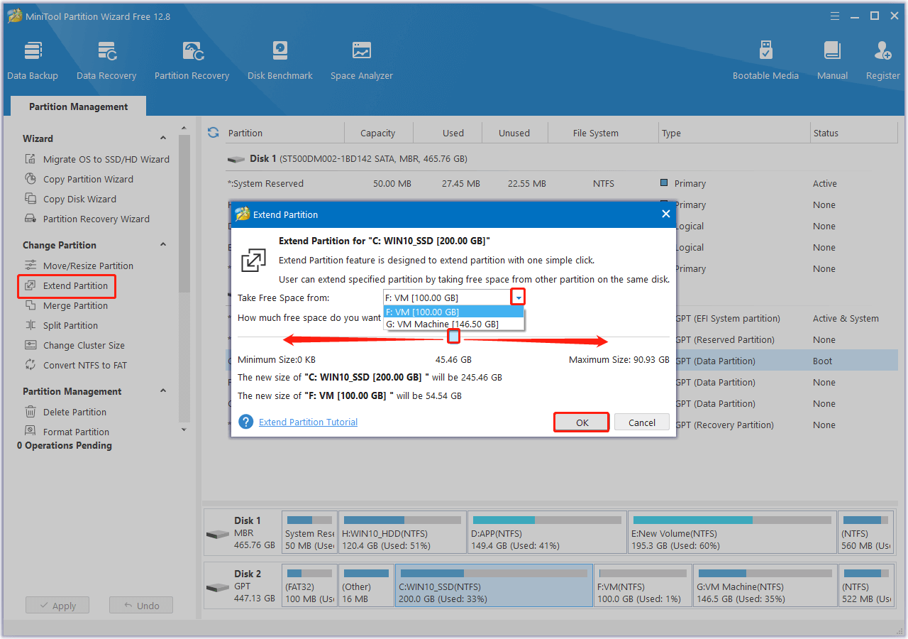 use the Extend Partition feature