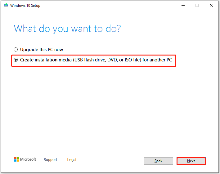 create installation media