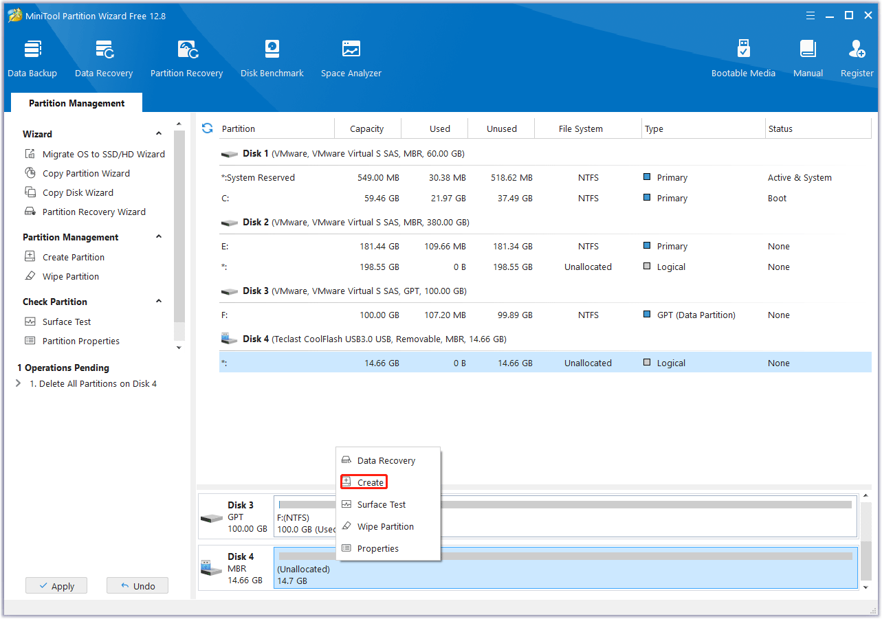 create a new partition