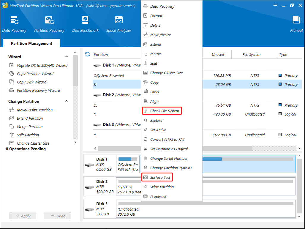 check your disk for errors