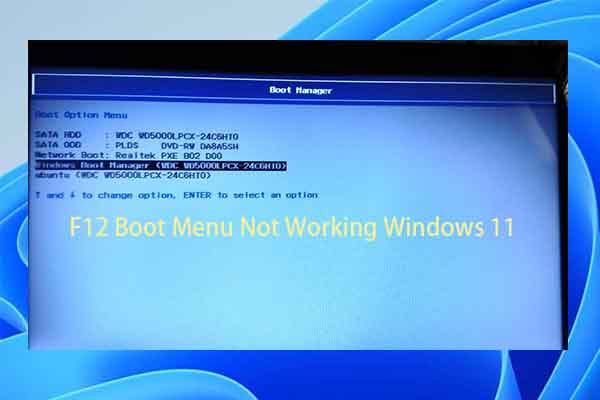 Solve F12 Boot Menu Not Working Windows 11 with 3 Methods
