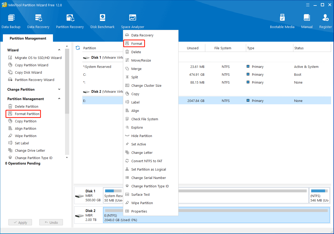 select Format Partition