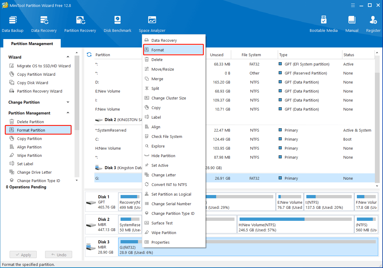 select Format Partition