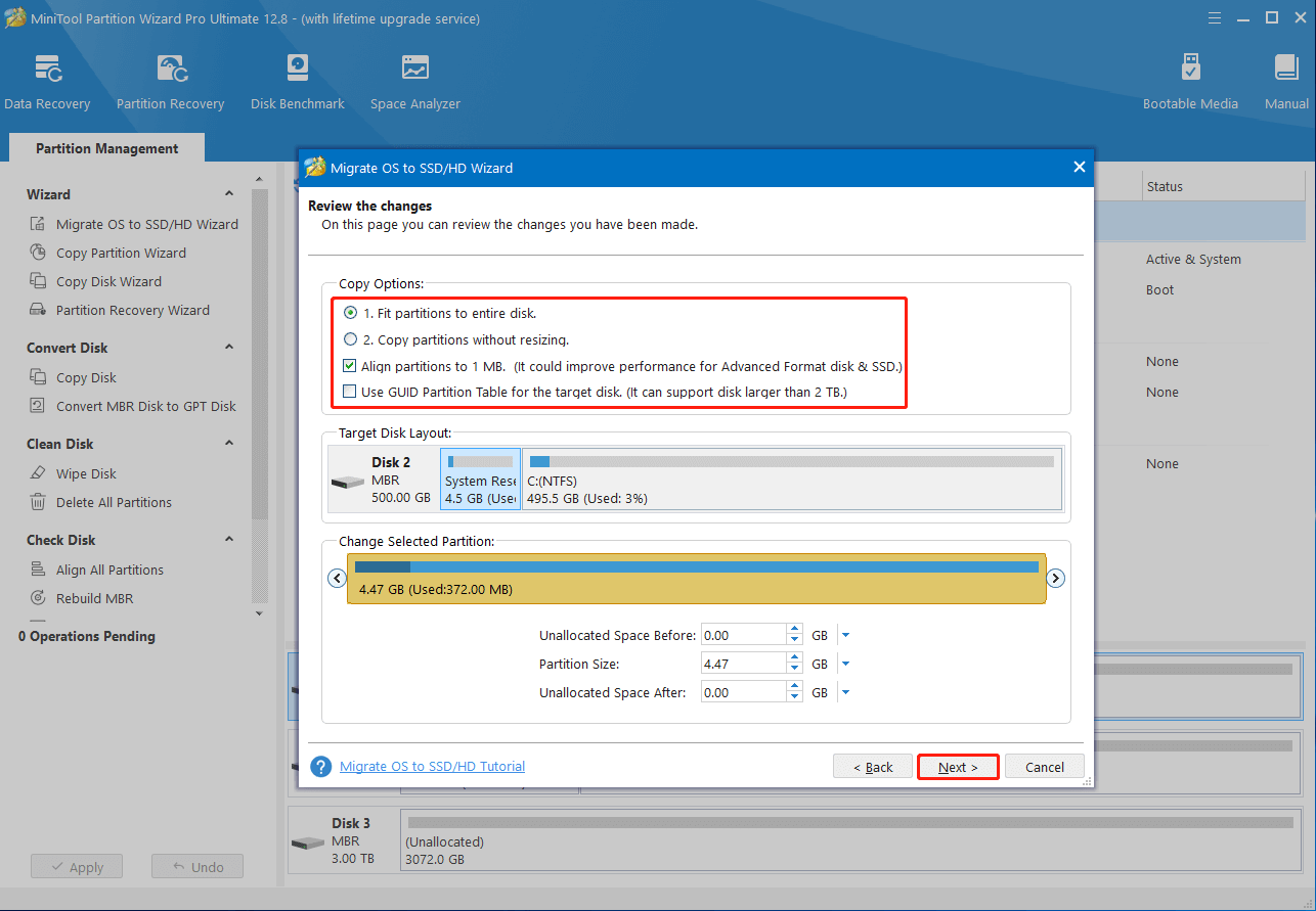 configure copy settings