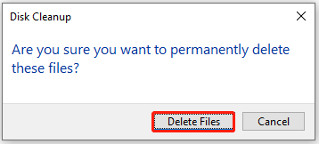 click Delete files
