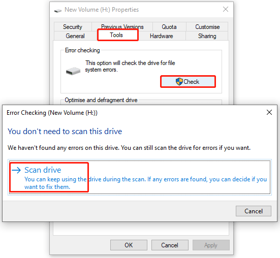 fix hard drive errors