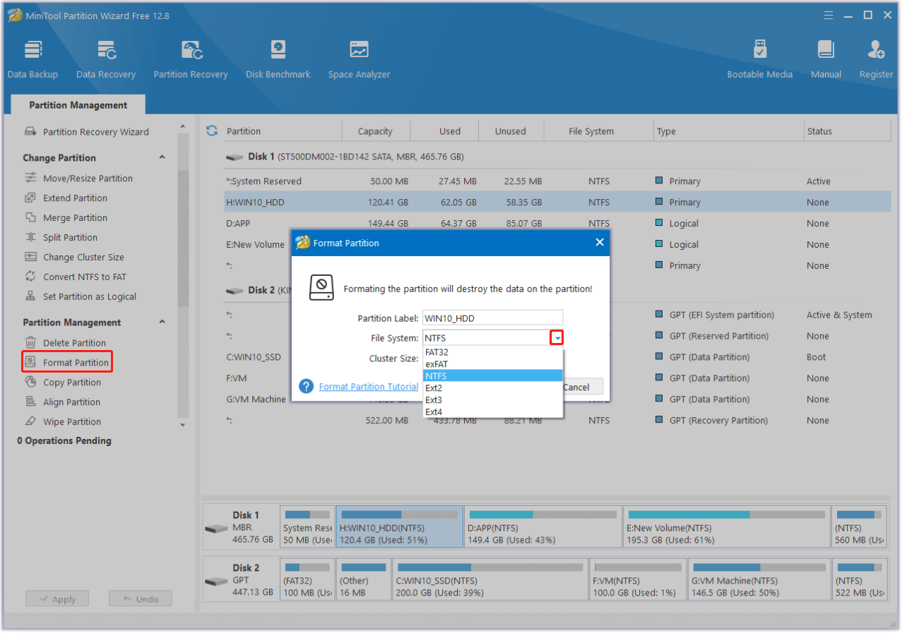 use the Format Partition feature