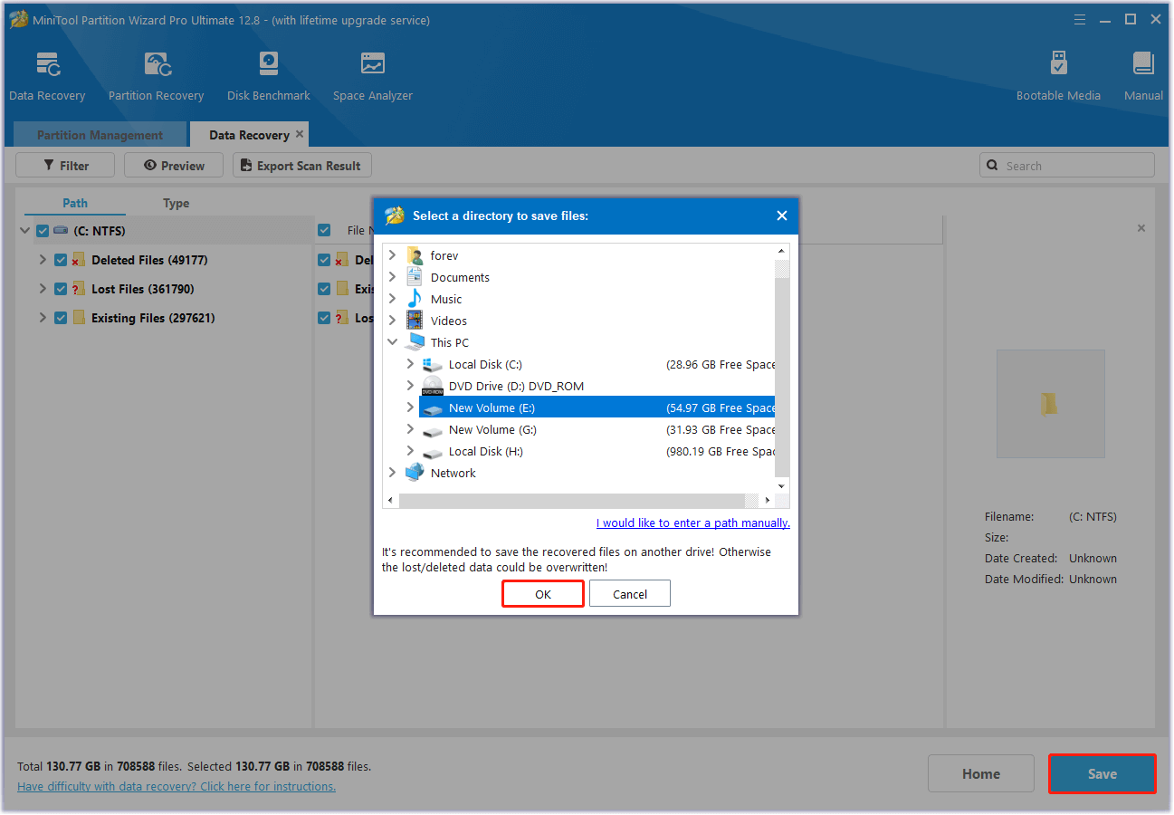 save the recovered EMF files