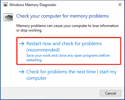 test memory problems