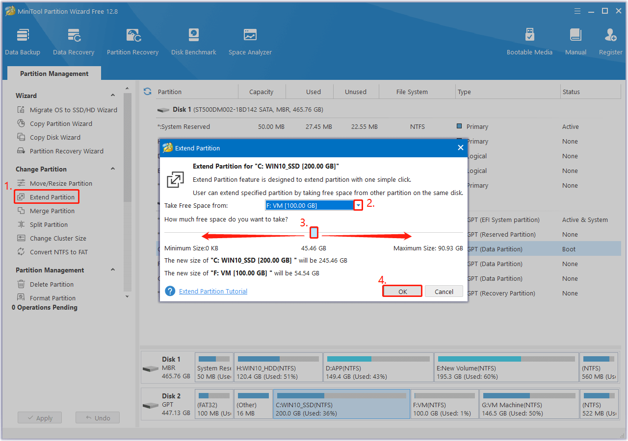 use the Extend Partition wizard