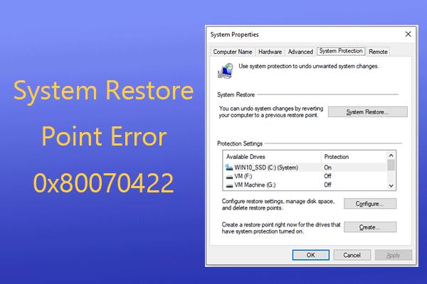 How to Fix the System Restore Point Error 0x80070422?