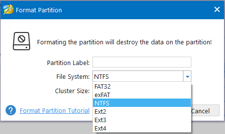 change file system