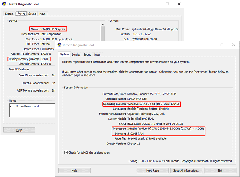 check PC specs