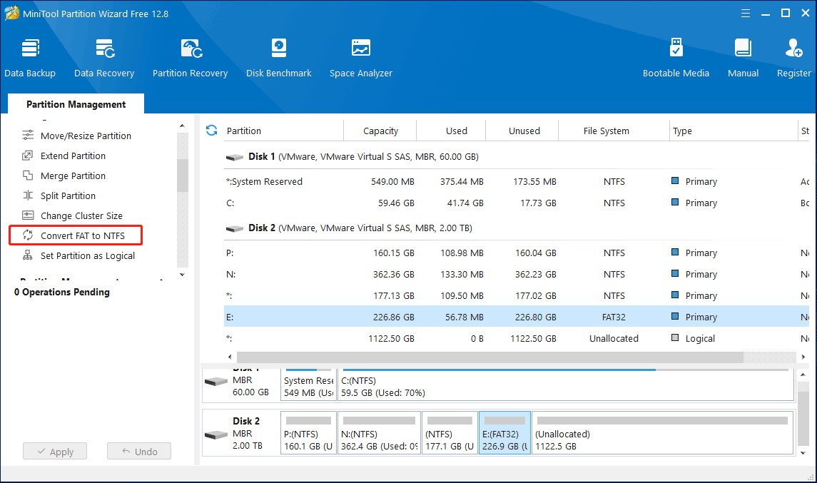 click Convert FAT to NTFS