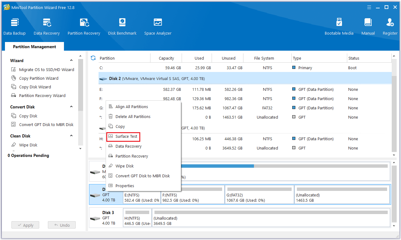 click Surface Test