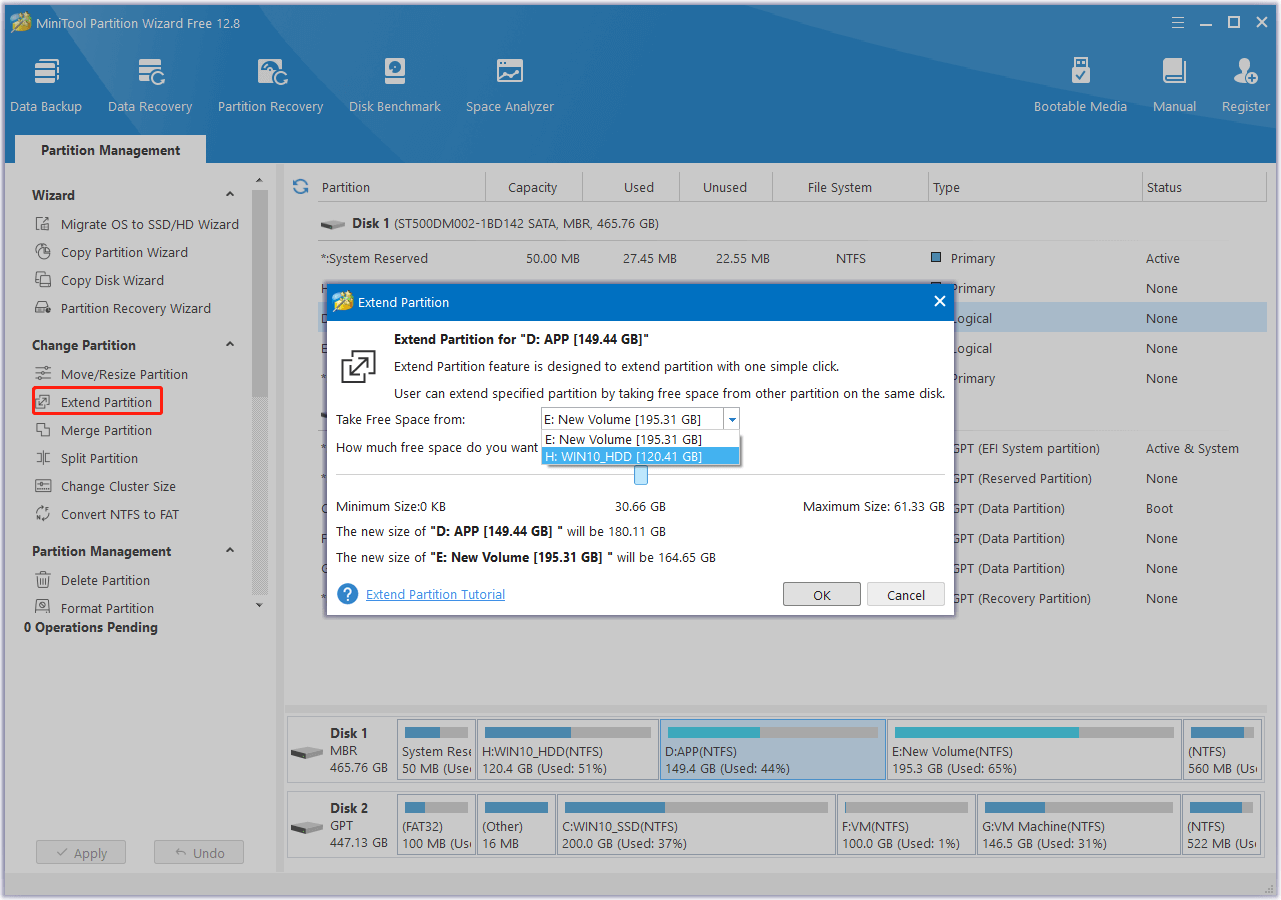 use the Extend Partition feature