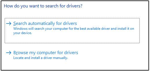 choose a way to update the driver