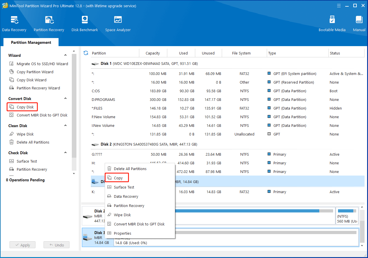 clone the USB or SD card