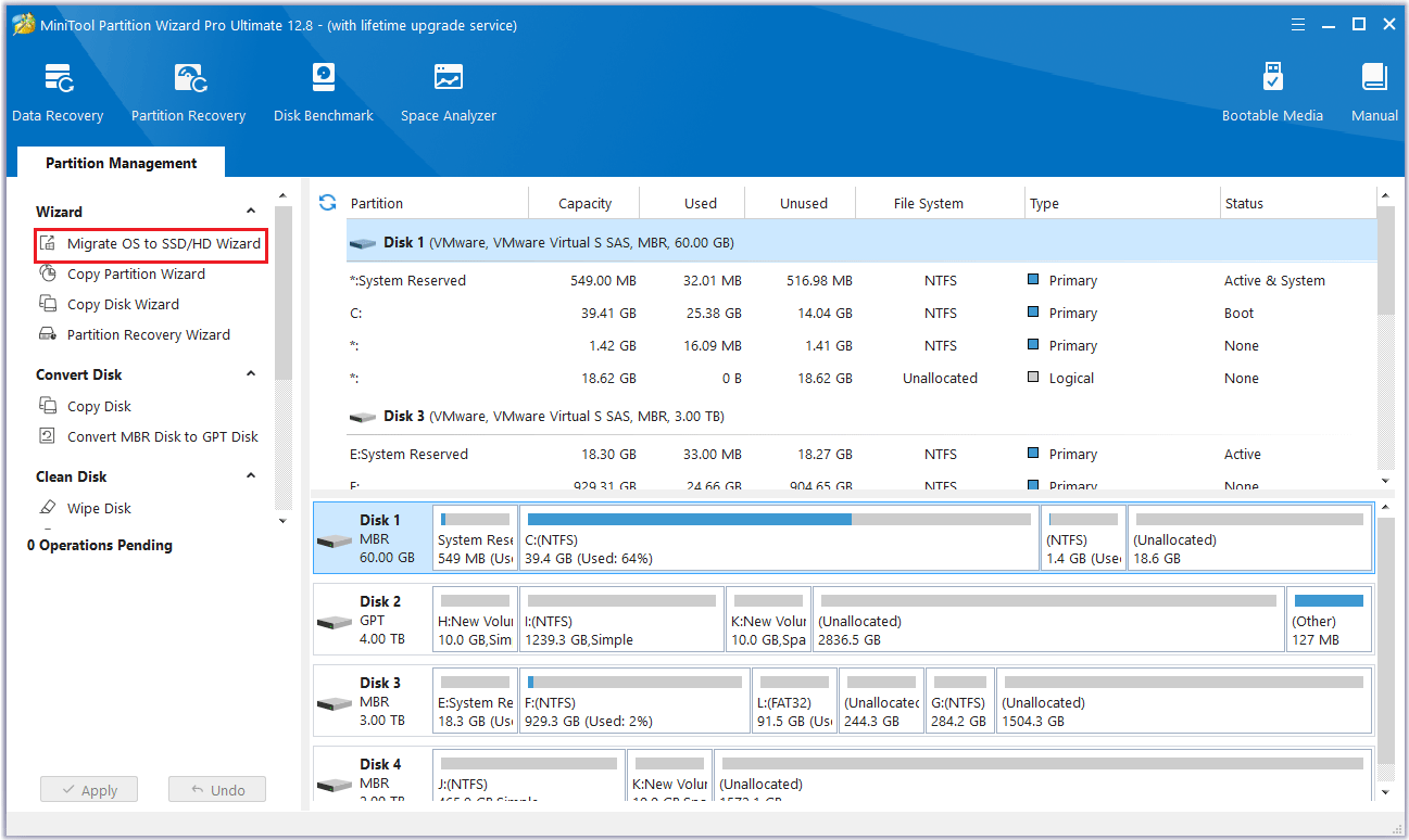 click Migrate OS to SSD/HD Wizard