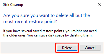 click Delete to continue