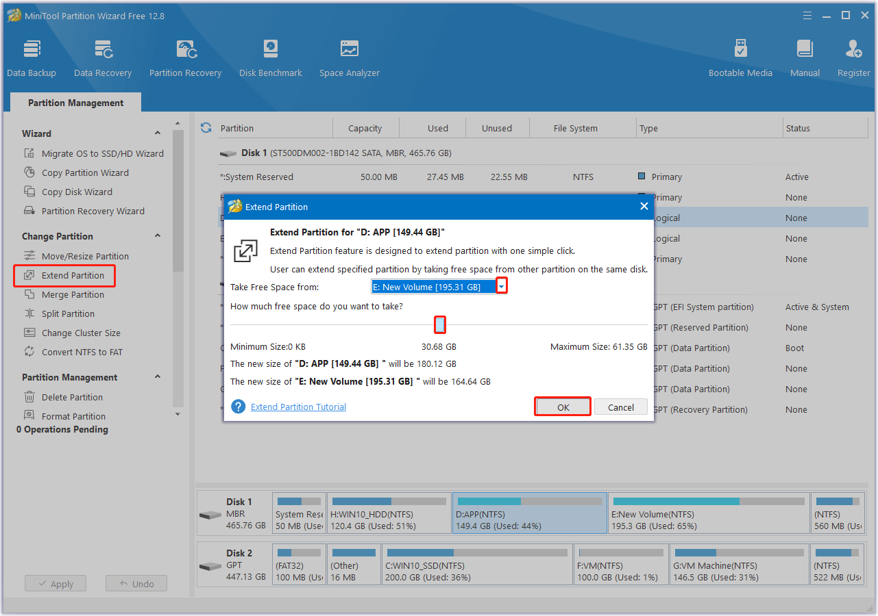 use Extend Partition