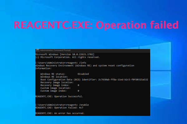 How to Solve REAGENTC.EXE Operation Failed? [Full Guide]