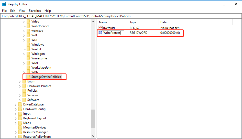 create StorageDevicePolicies