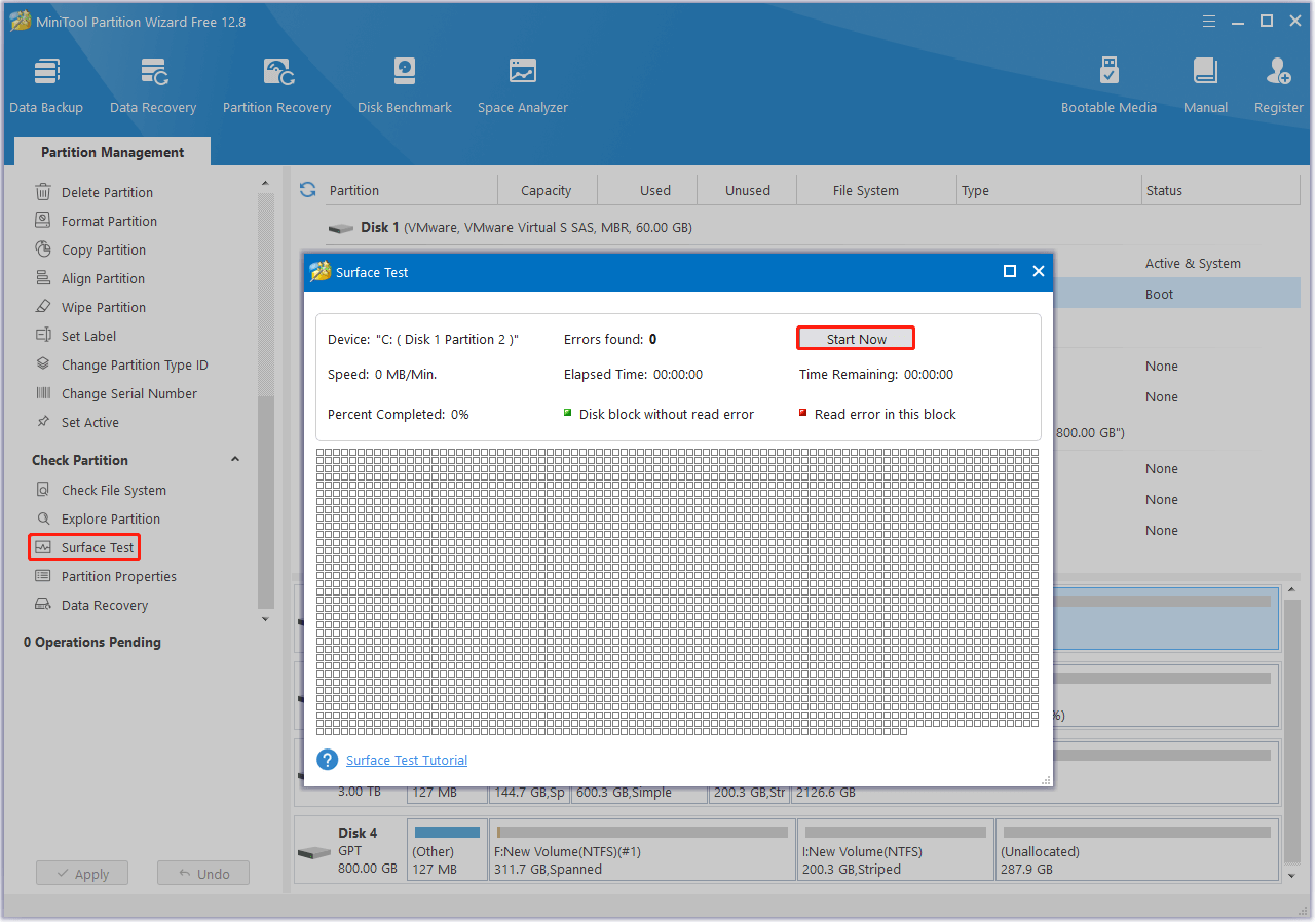 run Surface Test