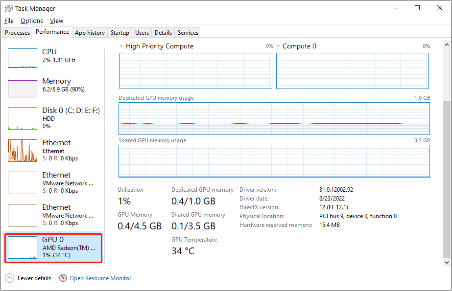 click GPU to view details