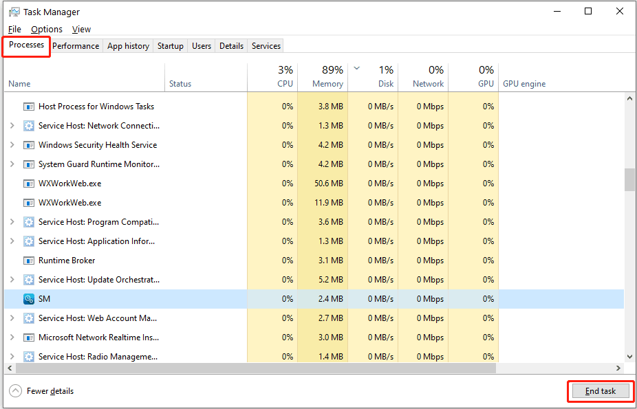 choose the unnecessary program and click End task