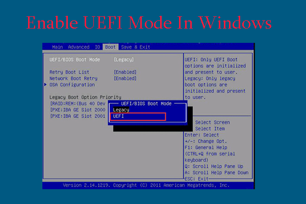 [A Step-by-Step Guide] How to Enable UEFI Mode in Windows