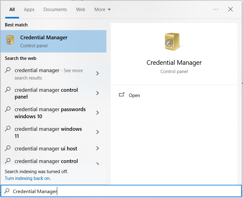 search Credential Manager