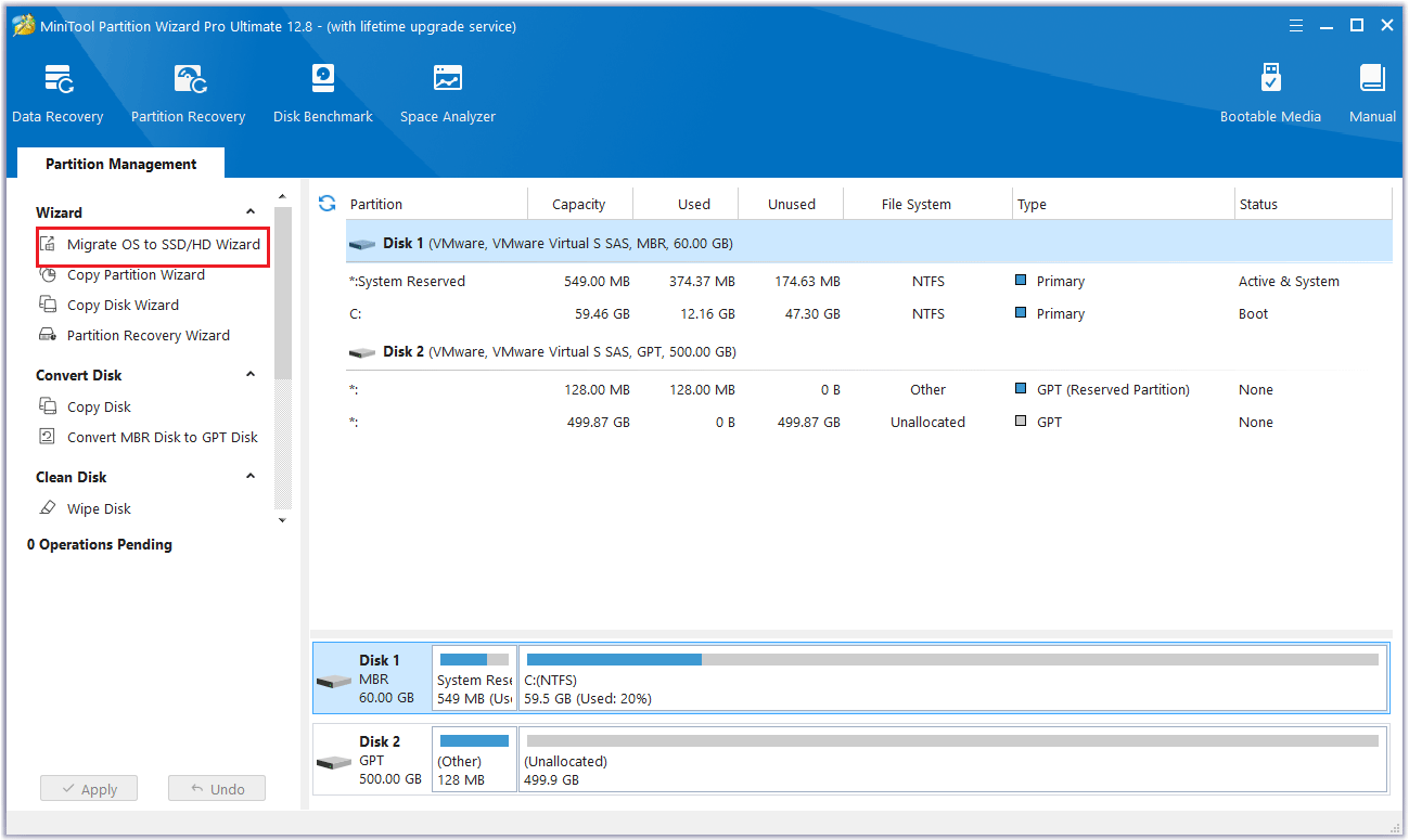 click Migrate OS to SSD/HD Wizard