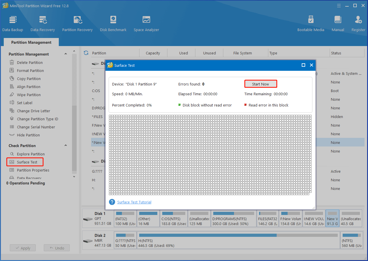 scan the unformatted partition