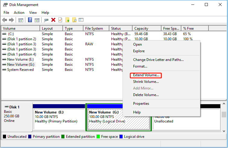 extend logical partition