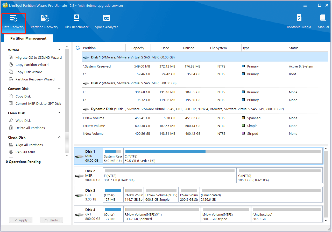 click the Data Recovery feature