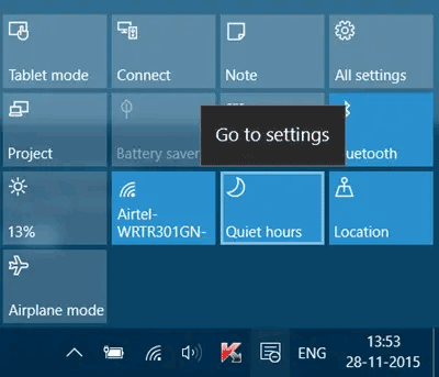 Quiet hours in Windows 10