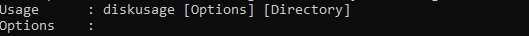 the basic syntax of DiskUsage command