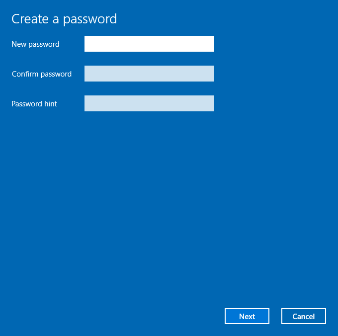 create a new password