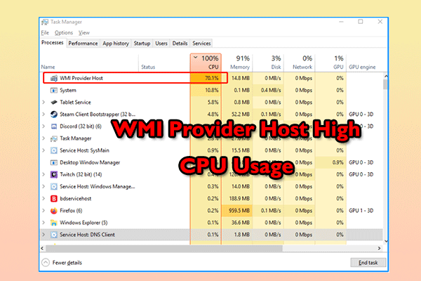 [6 Fixes] What to Do If WMI Provider Host High CPU Usage?