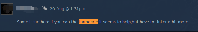 a user report from Steam