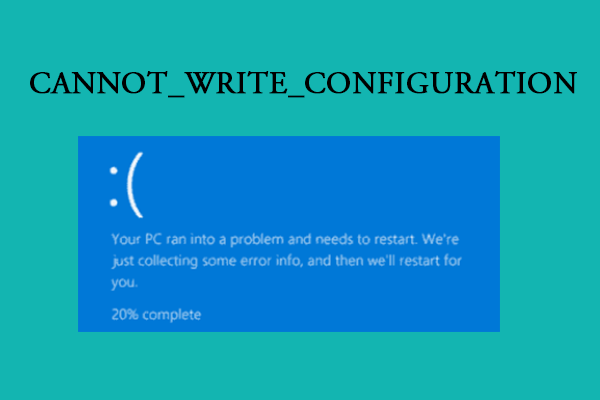 Solved – CANNOT_WRITE_CONFIGURATION BSOD 0x00000075