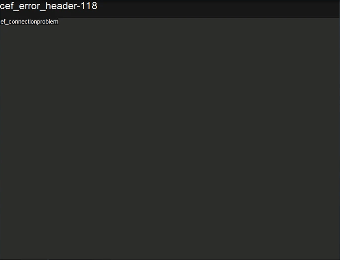 CEF Error Header 118