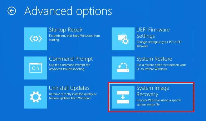 select System Image Recovery