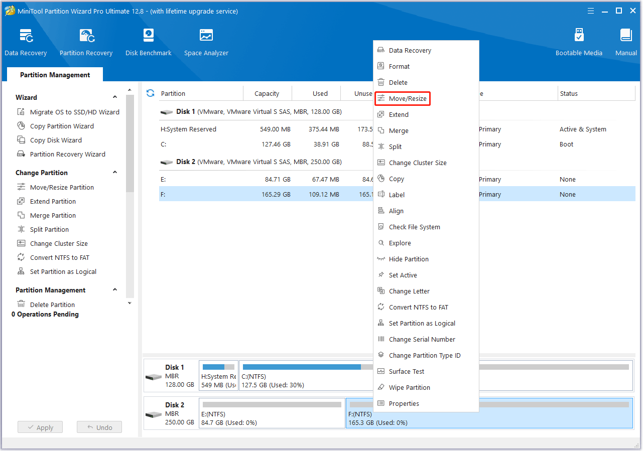 select move/resize