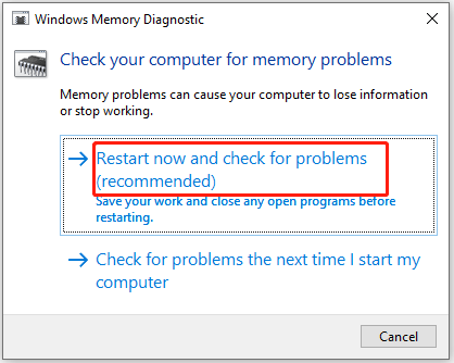 restart the computer and check for problems